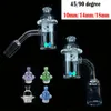 45/90 degree Flat Top Quartz Banger+Spinning Carb Cap + terp pearls with 10/14/18mm Male Female Thick Domeless banger nail for Dab Rig Bong