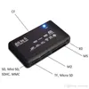 All-in-1 Portable Tudo em um mini leitor de cartão Multi em 1 USB 2.0 Leitor de cartão de memória DHL direto