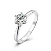 925 Silver Heart 6 Claws Smooth Seting Moissanite Ring Engagement Anniversary Ring 1CT Rund utmärkta Cut8065945