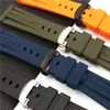 Bracelet de montre en caoutchouc de Silicone, 26mm, noir, bleu, Orange, vert, remplacement pour bracelet Panerai, boucle pliante, accessoires de montre étanches