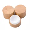 5g 10g Botellas de tarro de crema de bambú natural Máscara de arte de uñas Envase de maquillaje cosmético vacío recargable