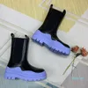 Luxe lederen enkellaarzen ontwerper dames herfst winter schoenen elastische buis rubberen zolen sneeuw regen boot dames mode schoenen 625
