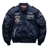 Chaqueta de hip hop para hombre de alta calidad, gruesa, azul marino, blanca, militar, motocicleta Ma-1, aviador, piloto, chaqueta de bombardero para hombre, X0710