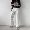 Straight Wide Leg Suit Pants Mens Autumn Casual Trousers Office Busiess Man Dress Pants Loose Korean Formal Elegant Solid White Y0283p