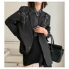 Blazer à manches longues pour femmes de mode Niche Splash-Ink Imprimé Casual Noir Français Veste de costume Automne 210608