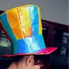 Adultes chapeau coloré haut plat casquette de Clown sport chapeaux magiques Cosplay accessoires de déguisement robe de soirée noël Halloween