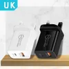 Snabb snabb laddning QC3.0 20W 12W PD Dual Ports Wall Charger EU US Power Adapters för iPhone 14 15 11 12 13 Samsung LG Android -telefon med detaljhandeln