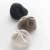 100% cabra cashmere malha headgear macio e quente chapéus mais espessos para meninas inverno outono 3 cores moda chapéu 211119