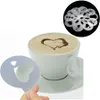 Cafe Foam Spray Template Barista Stencils Decoratie Tool Fancy Mold Plastic 12pcs / Set Koffie Afdrukken Bloem Model LLE11749