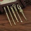 8 Styles Wax dabber tools atomizer tank metal 70mm jar smoking gold mini dab tool stick spoon ear pick for dry herb titanium nail DHL