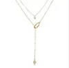 Collier de perle accessoires de coquille d'or simples bijoux en métal multicouche, les bijoux de créateurs peuvent être utilisés comme LOVE vis Women2011127