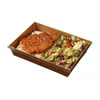 NEWDisposable Kraft Paper Dinner Food Boxes with Clear Lid Take-out Fast Food Packaging Salad Fried Food Wrapping Tools RRA8033