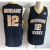 Nikivip Murray State Racers College Ja Morant #12 White Yellow Navy Blue Basketball Jersey Men Stitched Jerseys