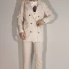 Elegante Roze Pinstripe Vrouwen Past Red Carpet Fashion Avond Party Prom Blazer Office Lady Outfit Tuxedos (Jas + Pants)