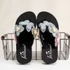 Mädchen Hausschuhe Bogen Prinzessin Kinder Schuhe Beiläufige Strand Sandalen Elternkind Baby Indoor Home Rutschfeste Flip Flop S184 210712