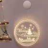 3D Christmas Hanging Light Round Window Decortive Snowflake Santa Star String Xmas Decoration Layout Lights Party Decoration