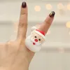 Feliz Natal luminoso boneco de neve floco de neve árvore de natal boneco de neve bonito mini criança anel liderado moda kids dedo anel acessório lla1