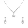 Earrings & Necklace Fashion Teardrop Crystal Wedding Jewelry Set For Women Stud Earring Banquet258Z