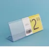 Duidelijke plastic label houders clip op naadloos houten glazen manden ticket kanaal gondel planken Prijs toler