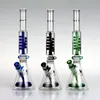 Freezable Coil hookahs Bongs Recycler Dab Rigs heady glass Water pipe Smoking Shisha double glass beaker 18 inches