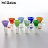 Ciotola in vetro colorato Porta erbe Accessori per fumatori Altezza 57 mm Diametro 32 mm con giunto maschio 14 mm per tubo da bong ad acqua Dab Rig