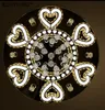 럭셔리 현대 luster 드 크리스털 천장 LED 크롬 샹들리에 미러 스틸 로맨틱 아크릴 하트 디자인 샹들리에 빛