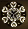 Luxury Modern Lustre De Cristal Ceiling Led Chrome Chandelier Mirror Steel Romantic Acrylic Heart Design Chandelier Light