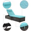 Outdoor PE rieten chaise sets - 2 stuk leunen stoel meubels set strand zwembad verstelbare rugleuning fauteuils met bijzettafel en comfort hoofdkussen US A41