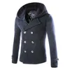 Мужские куртки причинно -следственная работа 2021 Осень Зимняя Англия Стиль модный обход с длинным рукавом черный серый 2xl 3xl Slim и Coats