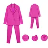 Spodnie robocze Garnitury Ol 2 Piece Set dla Kobiet Biznes Wywiad Garnitur Zestaw Uniform Smil Blazer i Pencial Pant Office Lady Suit 211007