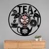 Horloges murales 2022 Afternoon Tea Time Record Clock Pot Design Decor Drink Art Room