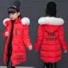 Dziewczyny płaszcz zimowy Koreański długość mody Wyściełana odzież zewnętrzna Gruba kurtka Odzież 2 do 8 lat 211025