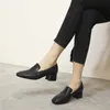 Meotina Yüksek Topuklu Kadın Moda Tıknaz Topuk Loafer'lar Pompalar Ayakkabı Yüksek Kalite Yuvarlak Ayak Ayakkabı Üzerinde Kayma Lady Bahar Büyük Boy 34-43 210608
