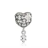 Puzzle cuore lega fascino perline grande buco moda donna gioielli stile europeo per Pandora braccialetto fai da te collana PANZA007-2