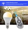 Ampoule LED intelligente E27 AC86-265V 6W 9W 12W, blanc chaud, blanc froid, lampe modifiable RF 2.4G, télécommande