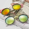 빈티지 둥근 선글라스 51 여자 남성 블랙 골드 프레임 태양 안경 고품질 거울 Gafas de Sol을 케이스 304