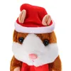 18CM Lovely Talking Hamster Christmas Plush Toy Speak Talking Sound Record Hamster Talking Toys