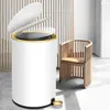 Waterdichte Nordic Waste Bin Roestvrij staal Luxe Press Keuken Prullenbak Living Room Cubo Basura Huishoudelijke producten DG50WB 210728