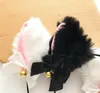 Peluş Kürklü Kedi Kulakları Kafa Şerit Çanları Ile Cadılar Bayramı Cosplay Kostüm Aksesuarları Anime Lolita Kız Parti Hairband Şapkalar Yetişkin Çocuklar Için Beyaz Siyah