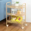 3/4/5 Tier Kitchen Trolley Storage Rack Holder Rolling Landing Organizer Shelf with Wheel for Kitchen Bathroom Office