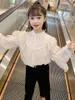 Chemises 2021 Lanternes Lantern Long Girls Blouse Summer Top Lace Ruffles enfants Vêtements enfants 3 4 5 6 7 8 9 10 11 12 ans8185890