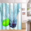 Cortinas de chuveiro frutas frescas personalizadas maçã em água moderna cortina de cortina de impressão banheiro à prova d'água com gancho