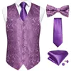 Men's Vests Silk Vest Tie Bowtie Set Floral Quality Wedding Business Dress Party Suit Collocation Male Man Necktie Cufflinks