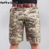 ReFire Gear Men's Camo Army Tactical Short Pants Military Combat Multi Pocket Cargo Shorts Soldier Summer Waterproof Work 210806