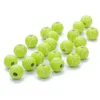 50pcs / mycket grön 11x10mm akryl pärlor rund sport tennisboll spacer pärla 4mm hål passform för armband halsband DIY smycken gör