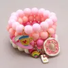 Baby Lucky Jewelry Candy Colors Beaded Bracelets Children Love Heart Charm Bracelet Kids Accessories Gift