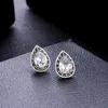 Stud KCALOE Water Drop Green White Crystal Earrings Set For Women Boho Boucle D'Oreille Cubic Zirconia Earring Brinco Aretes