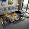 3D Leopard Pattern Grandi tappeti per soggiorno Tappeti animali di lusso Camera da letto Spugna morbida Bagno Tappetino da cucina Zerbino 210301