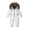 -30 degrés hiver doudoune épaisse pour enfants grande taille garçon combinaison ski filles blanc imperméable neige 90% canard 211203