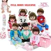 47cm Full Body Silicone Bebe Doll Reborn Baby Tjej I Olika Kläder Pojke Och Tjej Present Neborn Baby Q0910